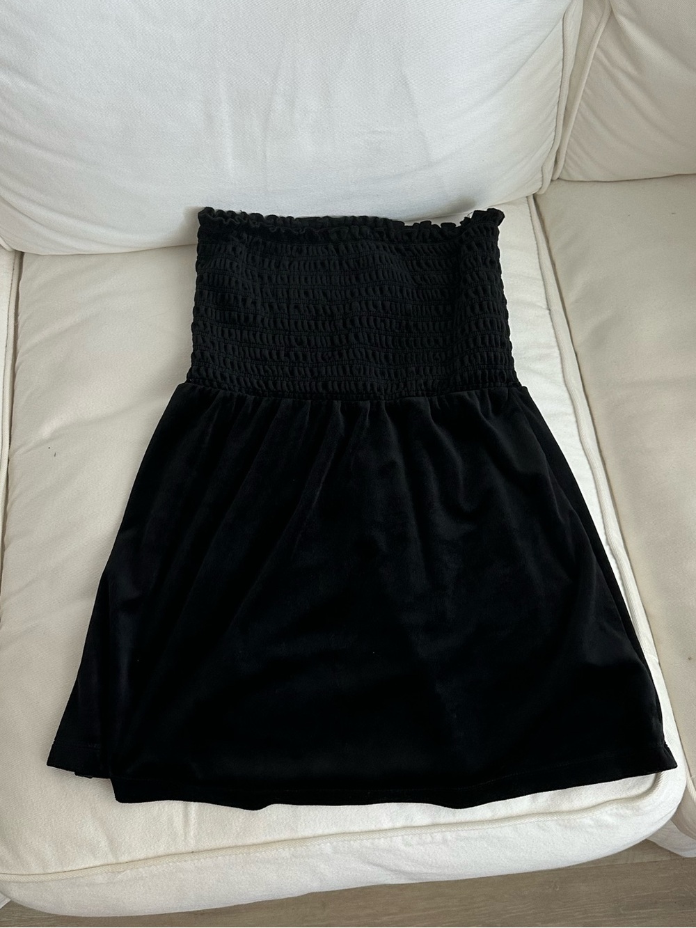 Juicy Couture Vintage Smocked Strapless Mini Dress